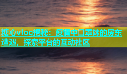 糖心vlog揭秘：疫情中口罩妹的房东遭遇，探索平台的互动社区