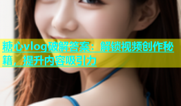 糖心vlog破解答案：解锁视频创作秘籍，提升内容吸引力