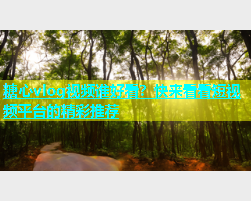糖心vlog视频谁好看？快来看看短视频平台的精彩推荐